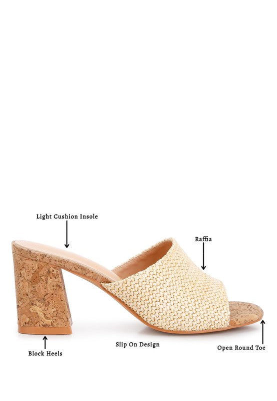 ADDIE Block Heel Slip On Sandals - HOUSE OF SHE