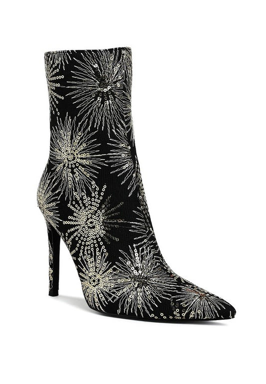 Oleander Sequin Embellished Stiletto Boots  HOUSE OF SHE