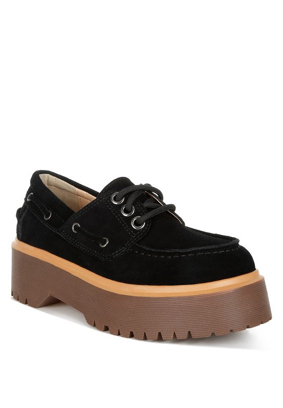 Cuckatoos Chunky Suede Oxford Loafers - HOUSE OF SHE