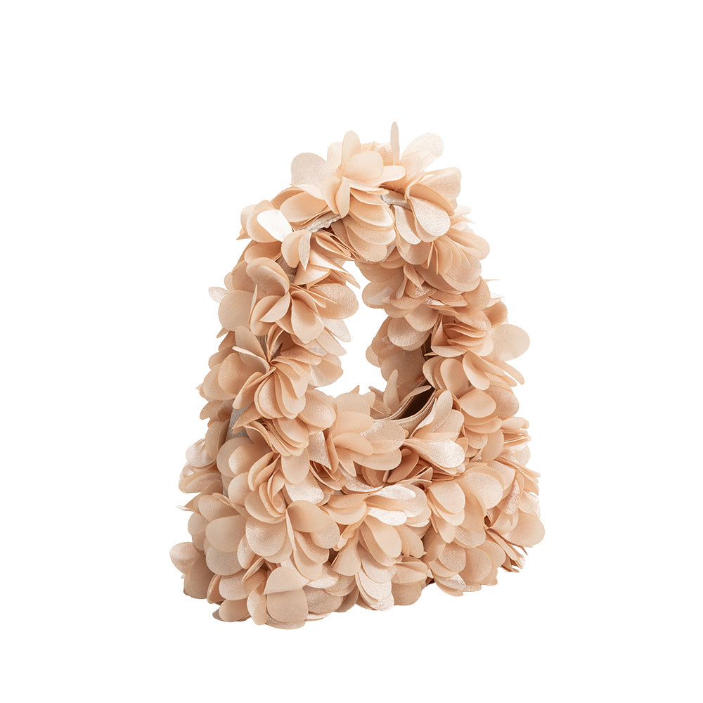 Bloom Champagne Vegan Satin Top Handle Bag - HOUSE OF SHE