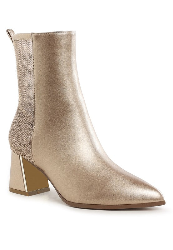 Mimosa Mesh Detail Pointy Ankle Boots  HOUSE OF SHE