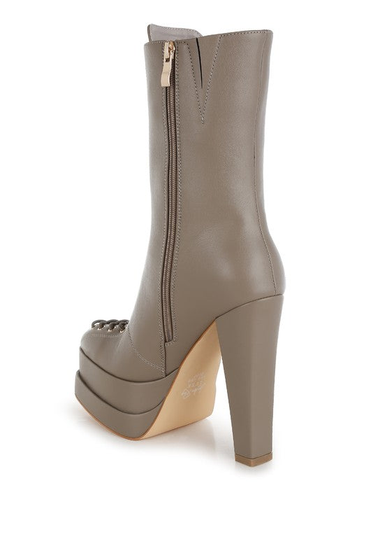 Sayal Faux Leather Lace Up Boots  HOUSE OF SHE