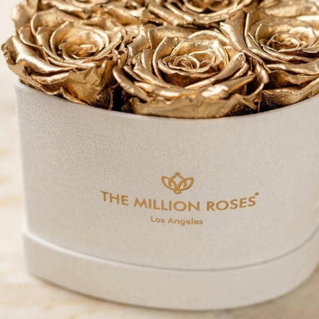 Baby Heart Beige Box | Gold Roses - HOUSE OF SHE