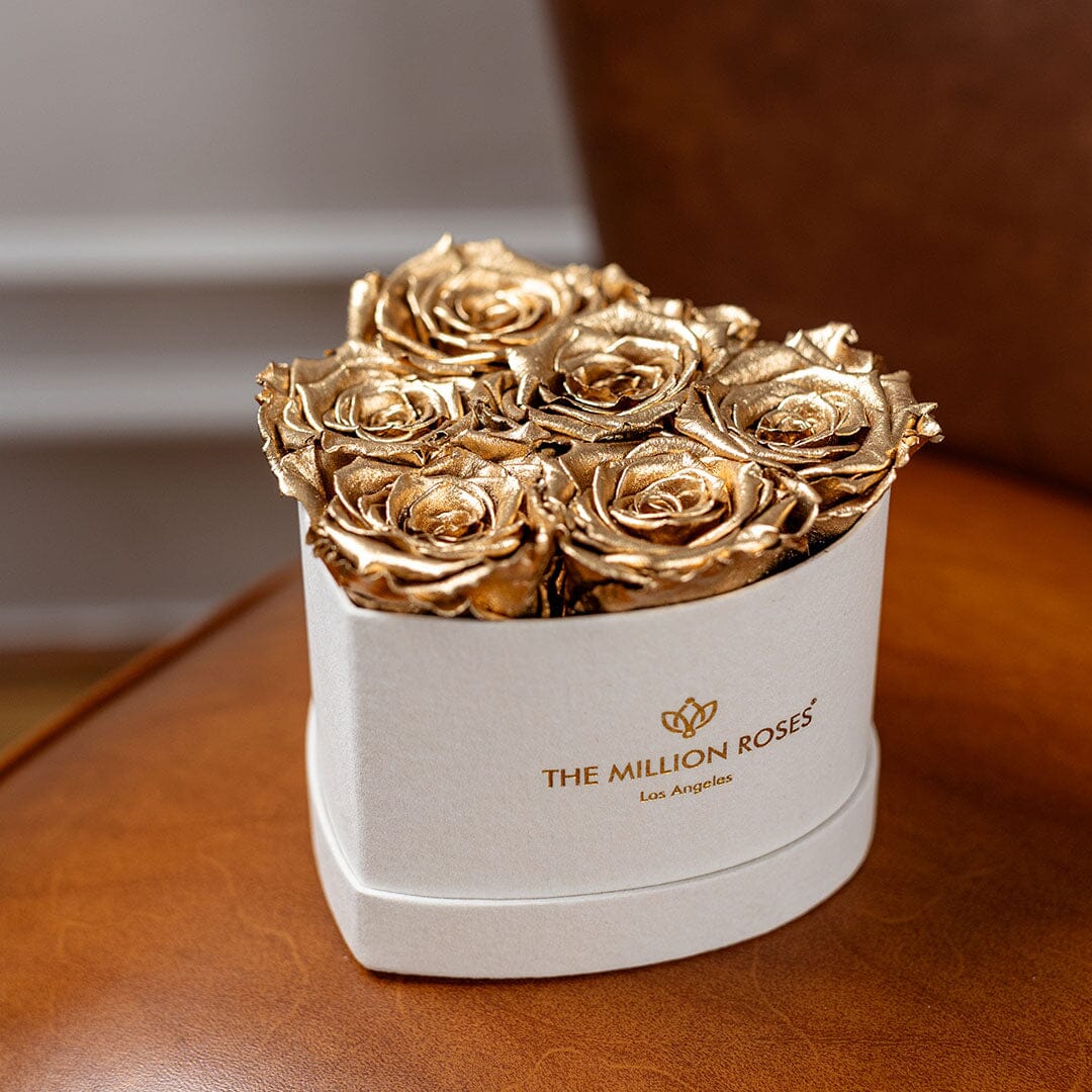 Baby Heart Beige Box | Gold Roses - HOUSE OF SHE