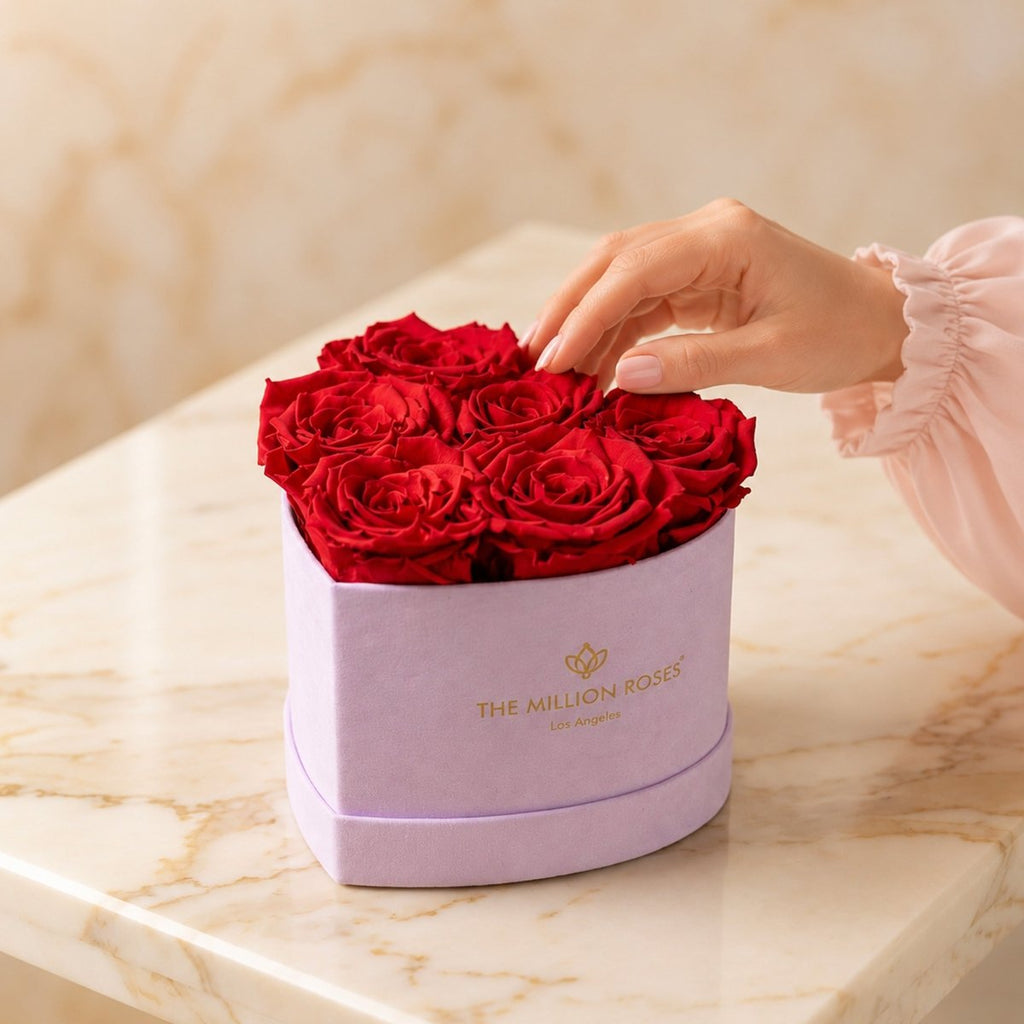 Baby Heart Light Pink Box | Red Roses - HOUSE OF SHE