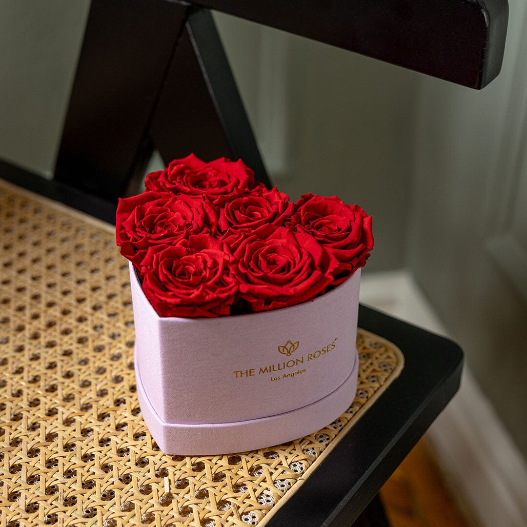 Baby Heart Light Pink Box | Red Roses - HOUSE OF SHE