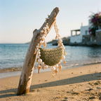 Bahari Raffia Shell Bag in Verde Palma - HOUSE OF SHE