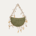 Bahari Raffia Shell Bag in Verde Palma - HOUSE OF SHE
