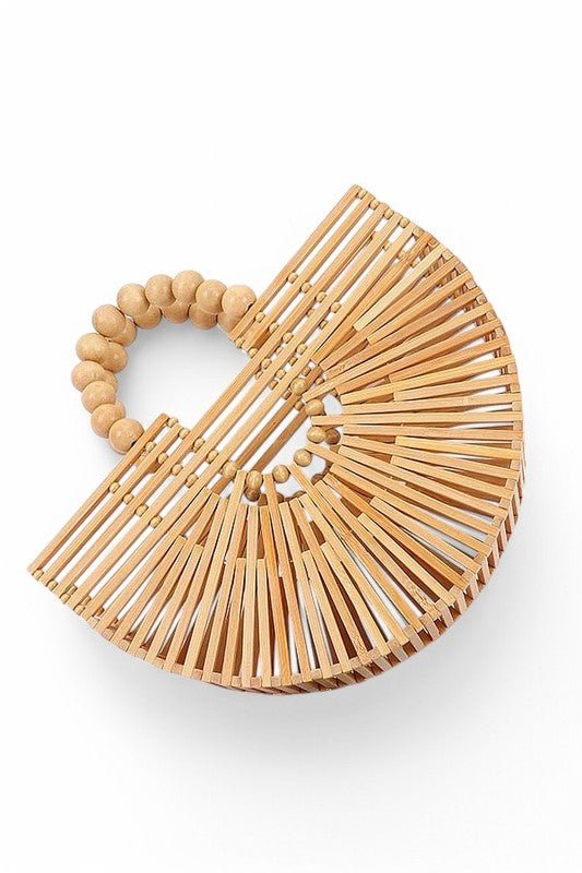 Bamboo Structure Half Circle Clutch Bag - HOUSE OF SHE