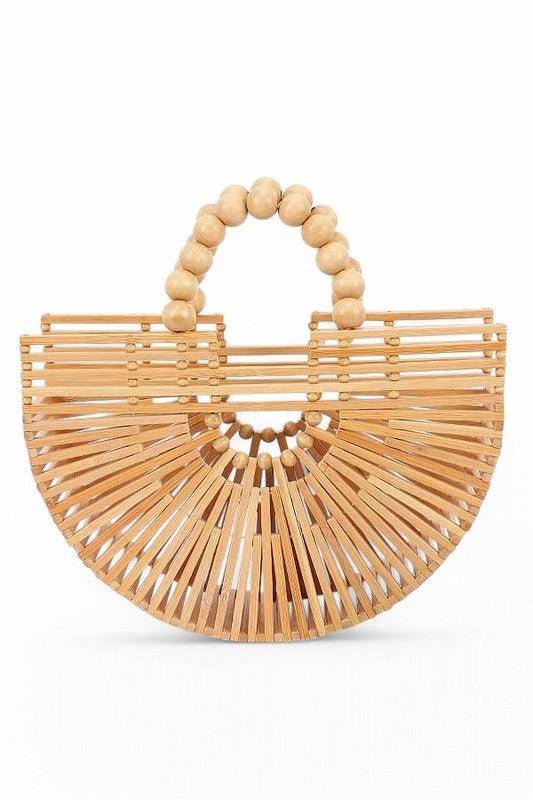Bamboo Structure Half Circle Clutch Bag - HOUSE OF SHE