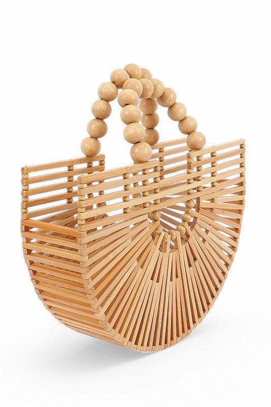 Bamboo Structure Half Circle Clutch Bag - HOUSE OF SHE