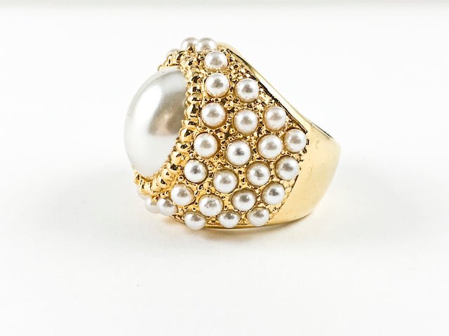 Baroque Pearl Steel Ring - HOUSE OF SHE