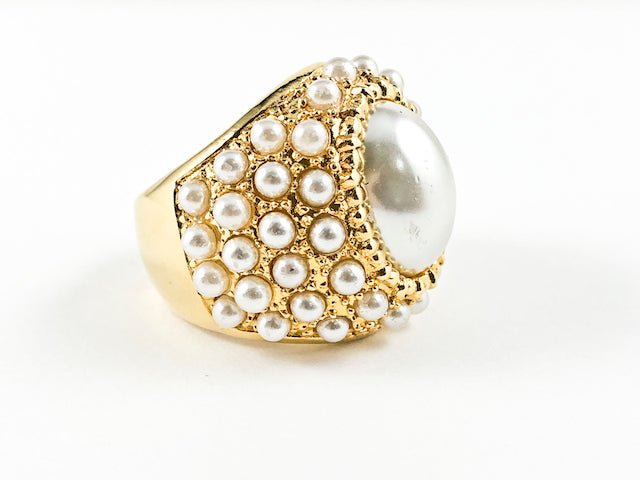 Baroque Pearl Steel Ring - HOUSE OF SHE