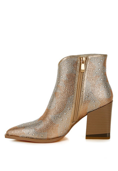 Mugler Rhinestones Embellished Ankle Boots