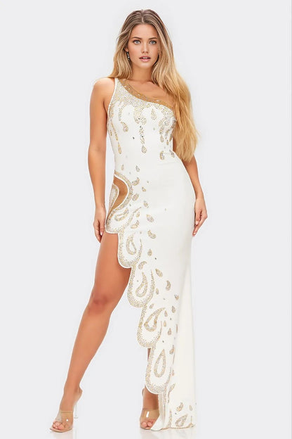 Cannes Glitz & Glam Dress in White