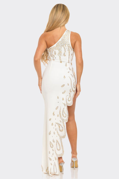 Cannes Glitz & Glam Dress in White