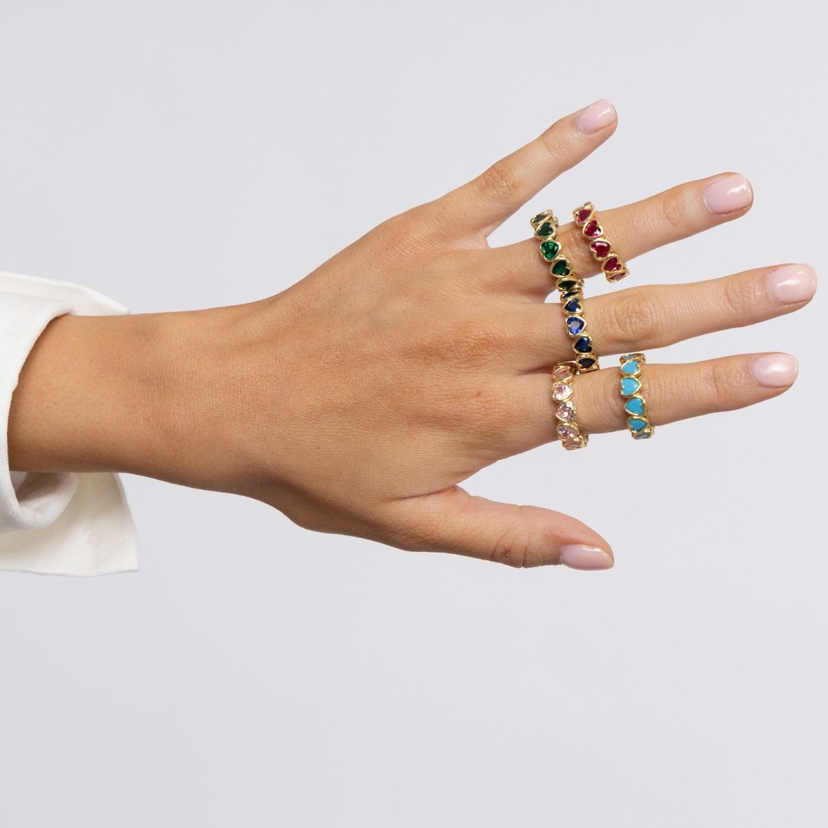 Bezel Heart Ring Emerald - HOUSE OF SHE