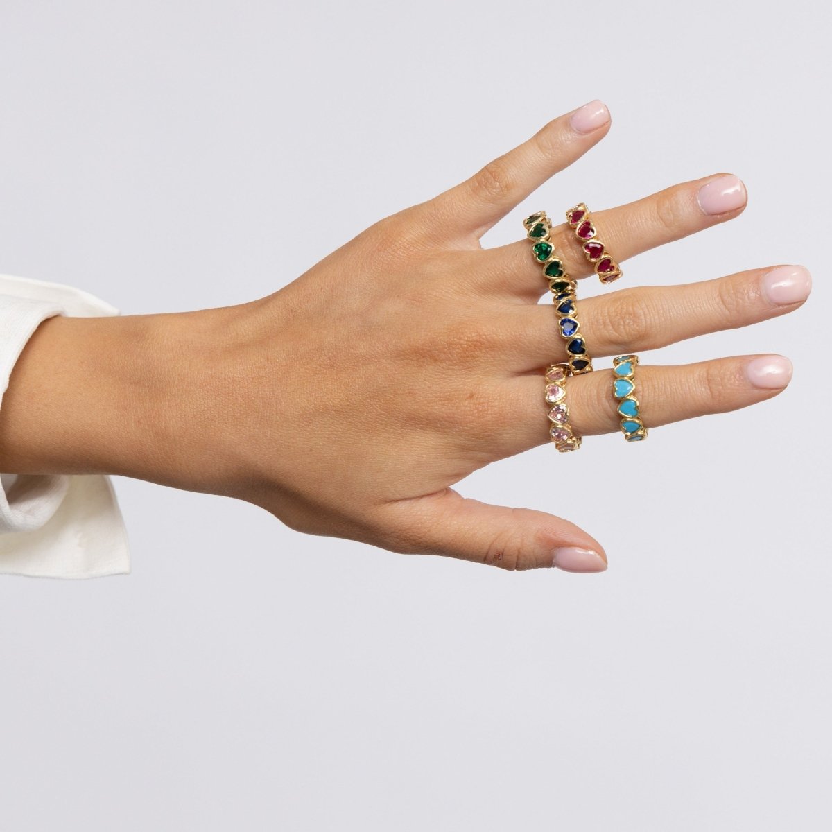 Bezel Heart Ring Pink - HOUSE OF SHE