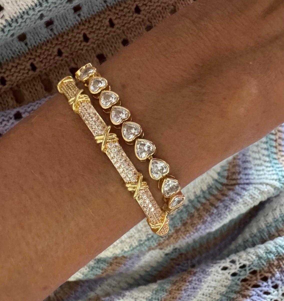 Bezel Heart Tennis Bracelet - HOUSE OF SHE