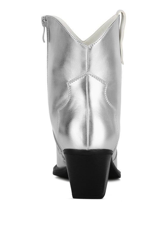 Wales Ott Metallic Faux Leather Boots  HOUSE OF SHE