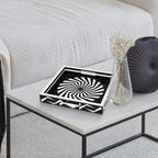 Black White Geometric Serving Ottoman Decorative Tray 12x12 - HOUSE OF SHE