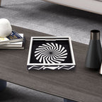 Black White Geometric Serving Ottoman Decorative Tray 12x12 - HOUSE OF SHE