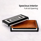 Black White Resin Inlay Concentric Decorative Box - 8 Sizes - HOUSE OF SHE