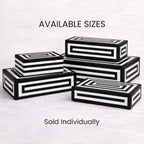 Black White Resin Inlay Concentric Decorative Box - 8 Sizes - HOUSE OF SHE