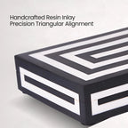 Black White Resin Inlay Concentric Decorative Box - 8 Sizes - HOUSE OF SHE