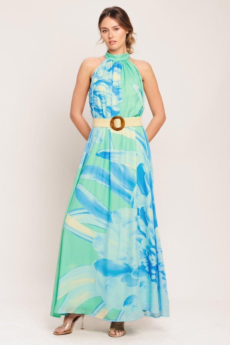 BLUE HORIZON WOVEN MAXI DRESS - HOUSE OF SHE