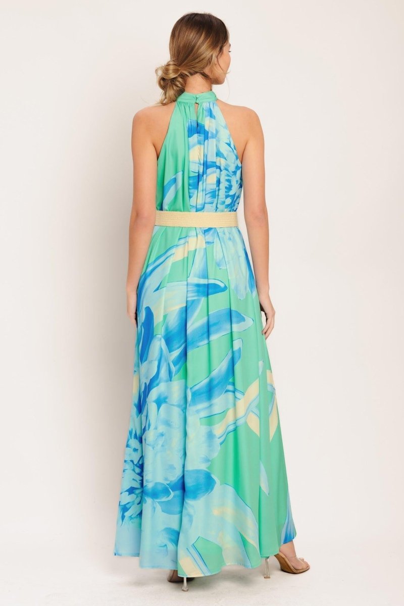 BLUE HORIZON WOVEN MAXI DRESS - HOUSE OF SHE
