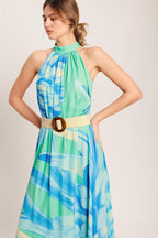 BLUE HORIZON WOVEN MAXI DRESS - HOUSE OF SHE