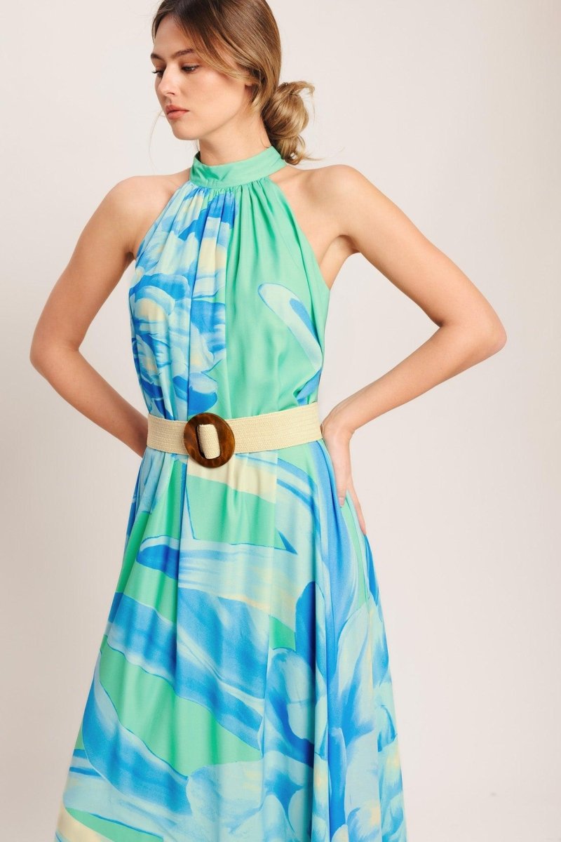 BLUE HORIZON WOVEN MAXI DRESS - HOUSE OF SHE
