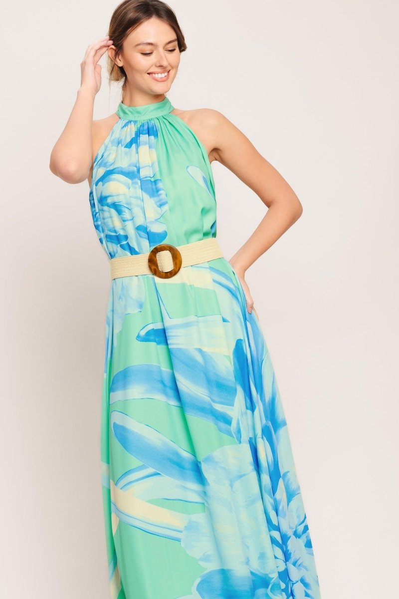 BLUE HORIZON WOVEN MAXI DRESS - HOUSE OF SHE