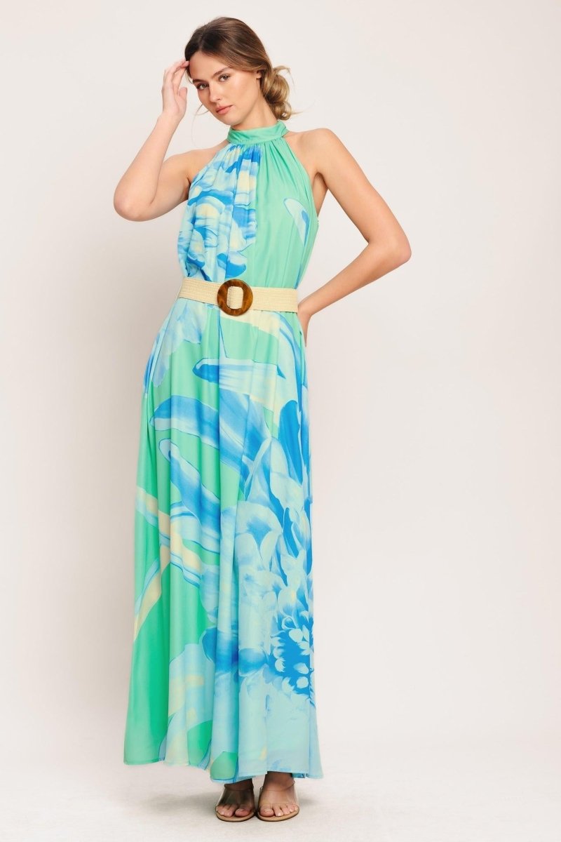 BLUE HORIZON WOVEN MAXI DRESS - HOUSE OF SHE