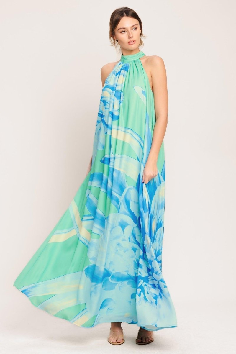 BLUE HORIZON WOVEN MAXI DRESS - HOUSE OF SHE