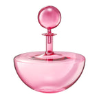 Blush Pink Low Arc Glass Decanter Handblown Captain’s Style Carafe - HOUSE OF SHE