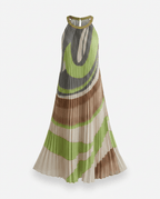 Boundless Pleated Halter Maxi Dress - HOUSE OF SHE