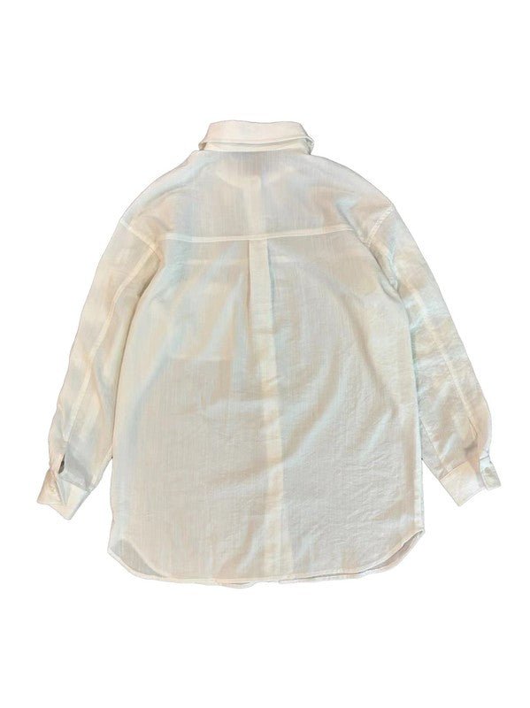 Bow sleeve button down shirt - HOUSE OF SHE