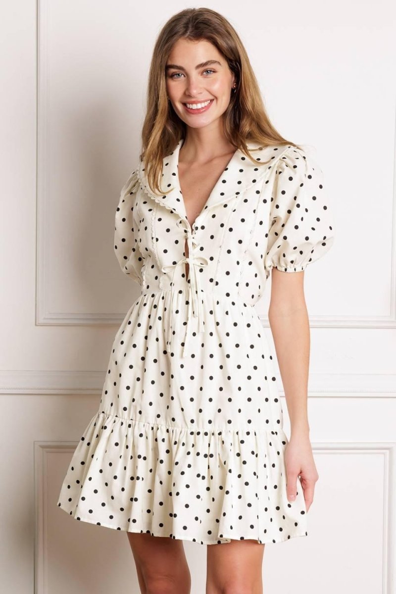 BRIGHTER DAYS WOVEN MINI DRESS - HOUSE OF SHE