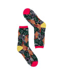 Brocade Jaguar Black Sheer Crew Sock - HOUSE OF SHE