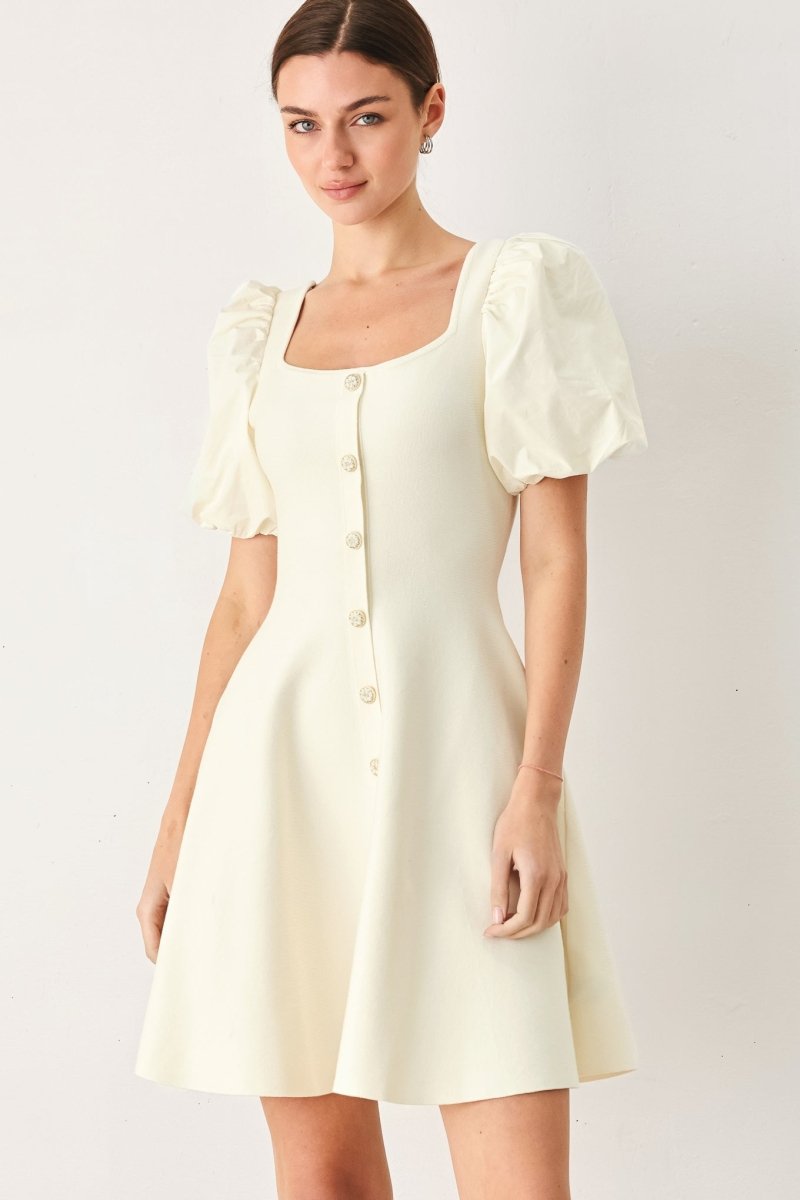Buttercream Darling Sweater Knit Mini Dress - HOUSE OF SHE