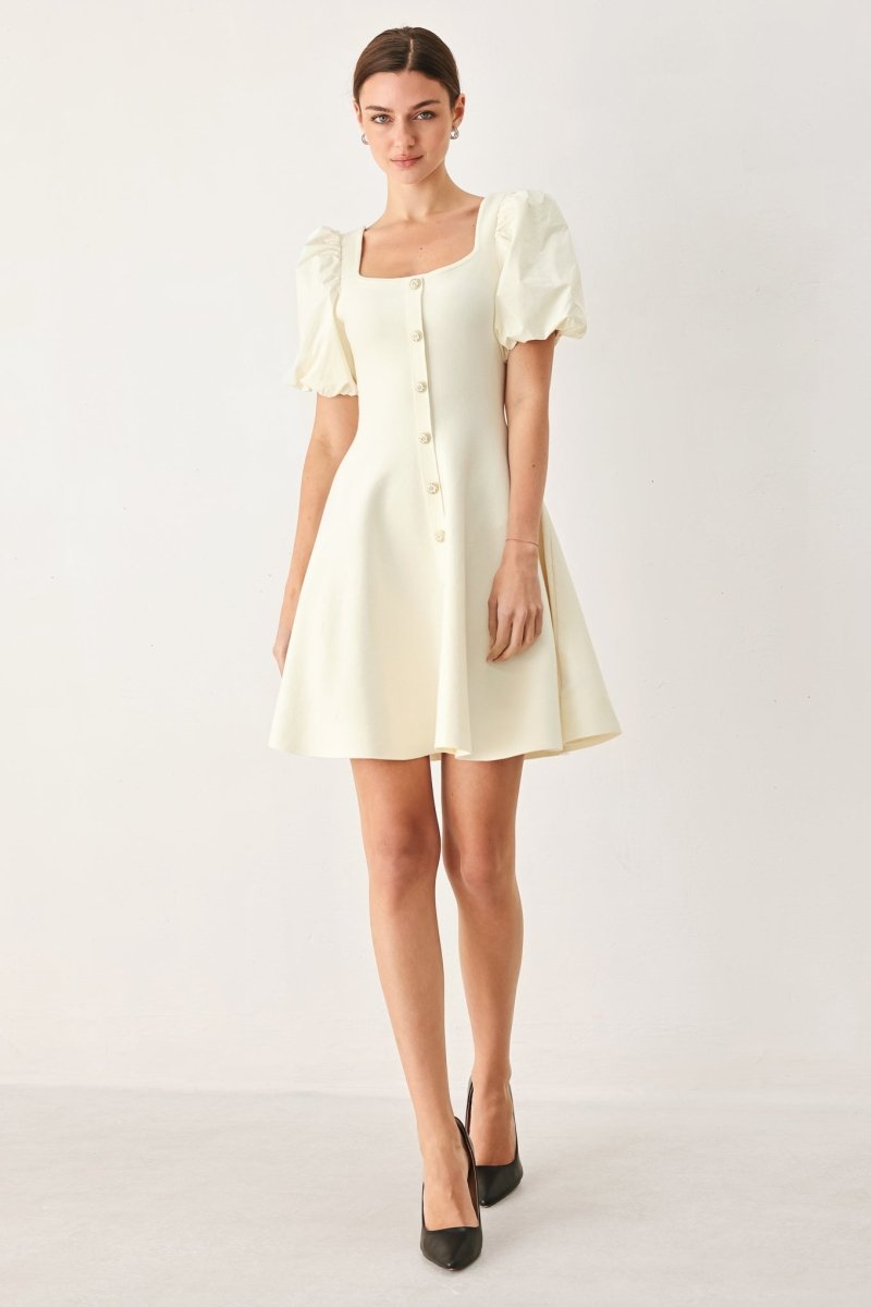Buttercream Darling Sweater Knit Mini Dress - HOUSE OF SHE