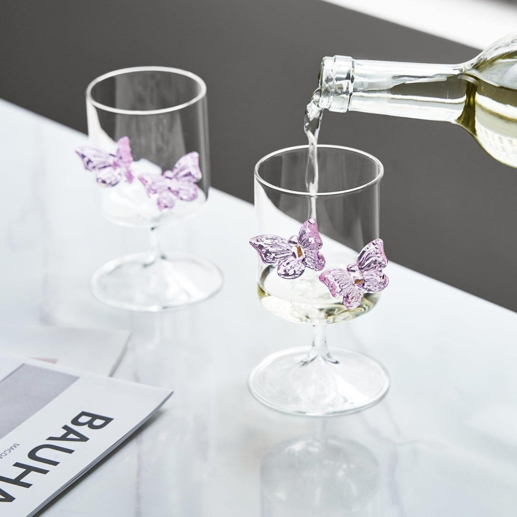 Butterfly Wine Goblet set of 2 - HOUSE OF SHE