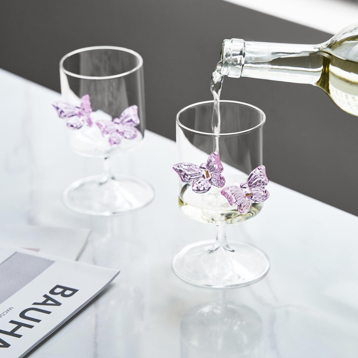 Butterfly Wine Goblet set of 2 - HOUSE OF SHE