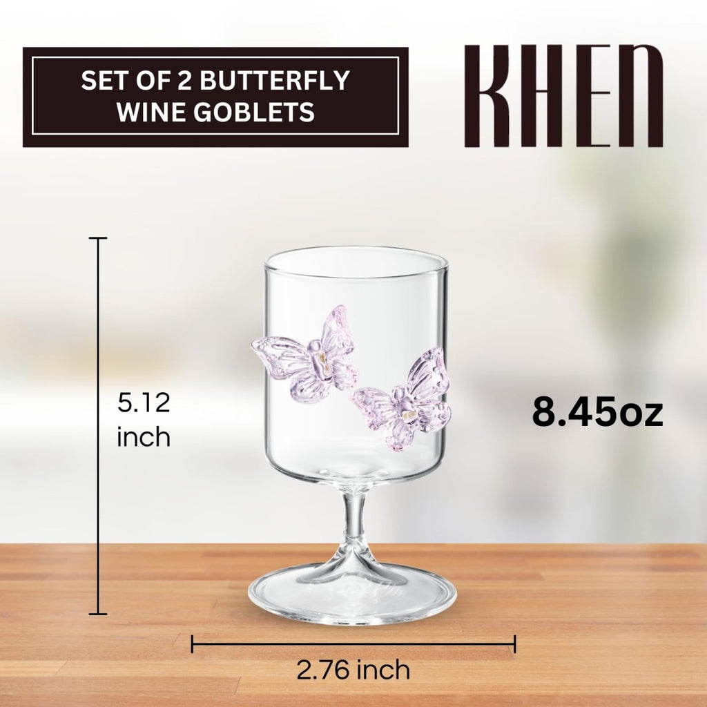 Butterfly Wine Goblet set of 2 - HOUSE OF SHE