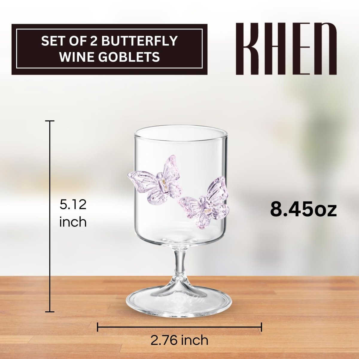 Butterfly Wine Goblet set of 2 - HOUSE OF SHE