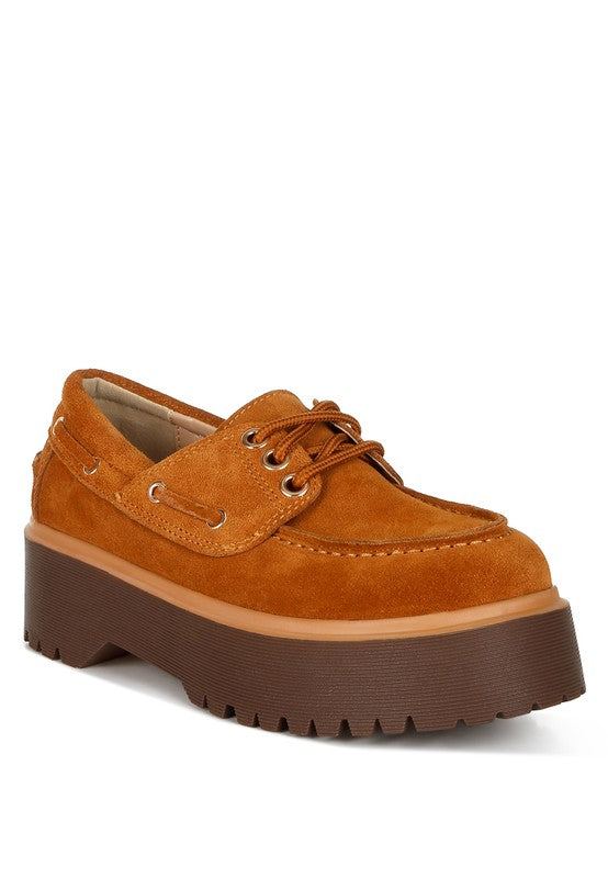 Cuckatoos Chunky Suede Oxford Loafers - HOUSE OF SHE