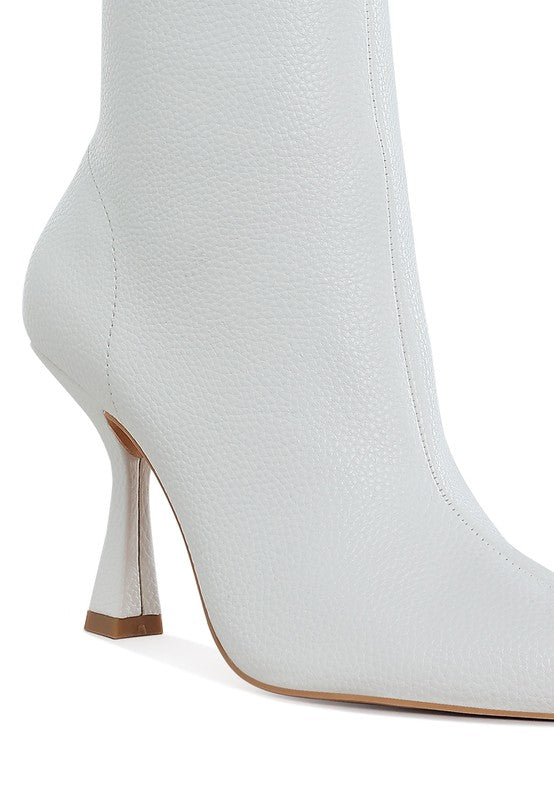 Farnak Pleather Pointed Toe Ankle Boots  HOUSE OF SHE