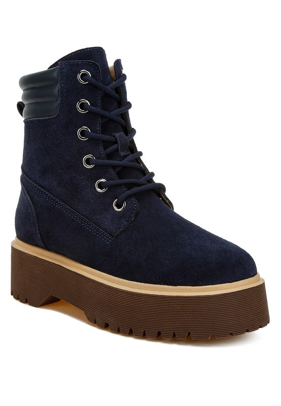 Parula High Ankle Suede Boots - HOUSE OF SHE